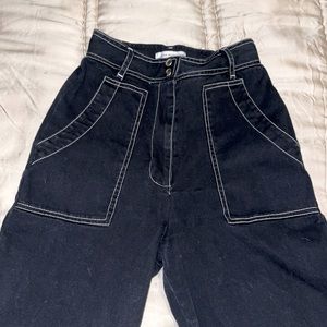 Black Contrast stitch jeans
